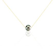 Collier Sissy Or Jaune Perle De Culture De Tahiti - Pour Femme - Pierre en Perle tahiti de forme Semi-ronde - Motif Boule - Histoire d'Or