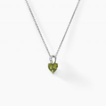 Collier Atieno Argent Blanc Oxyde De Zirconium - Pour Femme - Pierre en Oxyde de Zirconium de forme Coeur - Motif Cœur - Histoire d'Or