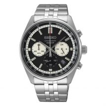 Montre Seiko Sport Bicolore Blanc / Noir - Boîtier Argenté - Cadran Noir - Bracelet Argenté - Mécanisme en Quartz - Pour Homme - Histoire d'Or