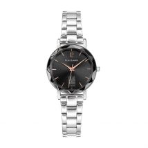 Montre Pierre Lannier Coeur Battant Noir - Boîtier Blanc - Cadran Noir - Bracelet Argenté - Mécanisme en Quartz - Pour Femme - Histoire d'Or