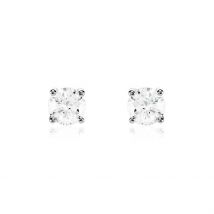Boucles D'oreilles Puces Aphrodite Platine Blanc Diamant - Pour Homme - Pierre en Diamant de forme Ronde - Histoire d'Or