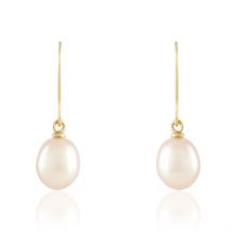 Boucles D'oreilles Pendantes Baroque Or Jaune Perle De Culture - Pour Femme - Pierre en Perle de culture de forme Baroque - Histoire d'Or