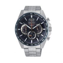 Montre Seiko Sport Bleu - Boîtier Blanc - Cadran Blanc - Bracelet Gris - Mécanisme en Quartz - Pour Homme - Histoire d'Or