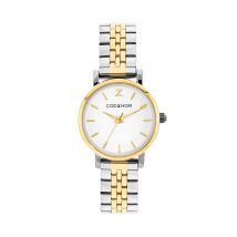 Montre Codhor Alix Blanc - Boîtier Bicolore - Cadran Blanc - Bracelet Bicolore Doré / Blanc - Mécanisme en Quartz - Pour Femme - Histoire d'Or
