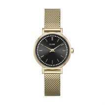 Montre Cluse Boho Chic Petite Gris - Boîtier Jaune - Cadran Gris - Bracelet Doré - Mécanisme en Quartz - Pour Femme - Histoire d'Or