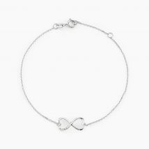Bracelet Irmela Or Blanc Diamant - Pour Femme - Pierre en Diamant de forme Ronde - Motif Infini - Histoire d'Or