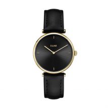 Montre Cluse Triomphe Noir - Boîtier Jaune - Cadran Noir - Bracelet Noir - Mécanisme en Quartz - Pour Femme - Histoire d'Or