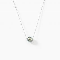 Collier Sissy Or Blanc Perle De Culture De Tahiti - Pour Femme - Pierre en Perle tahiti de forme Semi-ronde - Motif Boule - Histoire d'Or