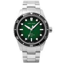 Montre Pierre Lannier Inti Vert - Boîtier Blanc - Cadran Vert - Bracelet Argenté - Mécanisme en Quartz - Pour Homme - Histoire d'Or