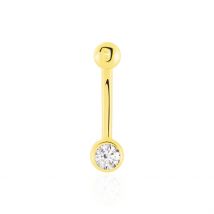 Piercing De Nombril Jan Or Jaune Oxyde De Zirconium - Pour Femme - Pierre en Oxyde de Zirconium de forme Ronde - Motif Boule - Histoire d'Or