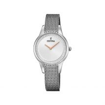 Montre Festina Mademoiselle Argent - Boîtier Blanc - Cadran Argenté - Bracelet Argenté - Mécanisme en Quartz - Pour Femme - Histoire d'Or