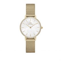 Montre Daniel Wellington Petite Nacre Blanche - Boîtier Jaune - Cadran Bicolore - Bracelet Doré - Mécanisme en Quartz - Pour Femme - Histoire d'Or