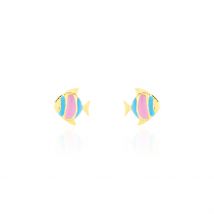 Boucles D'oreilles Puces Poisson Or Jaune - Pour Enfant - Histoire d'Or