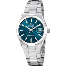Montre Lotus Automatico Bleu - Boîtier Blanc - Cadran Blanc - Bracelet Argenté - Mécanisme en Automatique - Pour Homme - Histoire d'Or