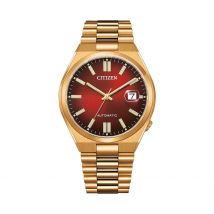 Montre Citizen Tsuyosa Nj0151 Rouge - Boîtier Argenté - Cadran Rouge - Bracelet Doré - Mécanisme en Automatique - Pour Homme - Histoire d'Or
