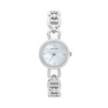 Montre Codhor Leana Nacre Blanche - Boîtier Blanc - Cadran Bicolore - Bracelet Argenté - Mécanisme en Quartz - Pour Femme - Histoire d'Or