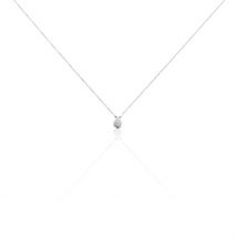 Collier Gally Or Blanc Diamant - Pour Femme - Pierre en Diamant de forme Ronde - Motif Goutte - Histoire d'Or