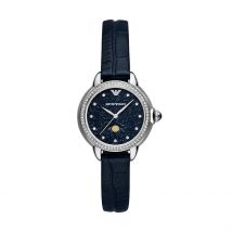Montre Emporio Armani Bleu - Boîtier Blanc - Cadran Blanc - Bracelet Bleu - Mécanisme en Quartz - Pour Femme - Histoire d'Or