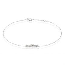 Bracelet Ursulla Or Blanc Diamant - Pour Femme - Pierre en Diamant de forme Ronde - Motif Vague - Histoire d'Or