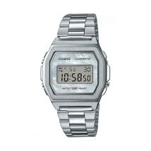 Montre Casio Collection Vintage Iconic Gris - Boîtier Blanc - Cadran Gris - Bracelet Argenté - Mécanisme en Quartz - Pour Famille - Histoire d'Or