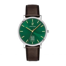 Montre Pierre Lannier Coeur Battant Vert - Boîtier Blanc - Cadran Vert - Bracelet Marron - Mécanisme en Quartz - Pour Homme - Histoire d'Or