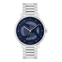 Montre Calvin Klein Iconic Automatic Bleu - Boîtier Blanc - Cadran Blanc - Bracelet Argenté - Mécanisme en Automatique - Pour Homme - Histoire d'Or