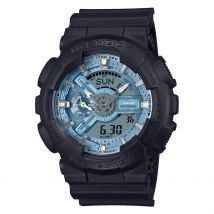 Montre Casio G-shock Classic Bleu - Boîtier Noir - Cadran Blanc - Bracelet Noir - Mécanisme en Quartz - Pour Homme - Histoire d'Or