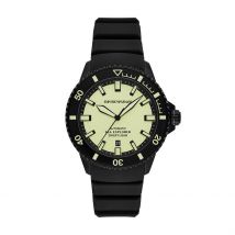 Montre Emporio Armani Sea Explorer Jaune - Boîtier Noir - Cadran Jaune - Bracelet Noir - Mécanisme en Automatique - Pour Homme - Histoire d'Or
