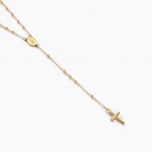 Collier Evelina Croix Maille Boule Or Jaune - Pour Famille - Histoire d'Or