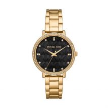 Montre Michael Kors Pyper Noir - Boîtier Doré - Cadran Noir - Bracelet Doré - Mécanisme en Quartz - Pour Femme - Histoire d'Or