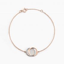 Bracelet Or Rose Tresha Diamants - Pour Femme - Pierre en Diamant de forme Ronde - Motif Cercle - Histoire d'Or
