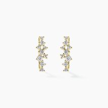 Boucles D'oreilles Puces Orlando Or Jaune Diamant Synthétique - Pour Femme - Pierre en Diamant Synthétique de forme Ronde - Histoire d'Or