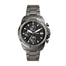 Montre Fossil Bronson 44 Noir - Boîtier Gris - Cadran Noir - Bracelet Gris - Mécanisme en Quartz - Pour Homme - Histoire d'Or