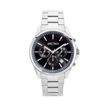 Montre Arctik Aube Noir - Boîtier Blanc - Cadran Noir - Bracelet Argenté - Mécanisme en Quartz - Pour Homme - Histoire d'Or