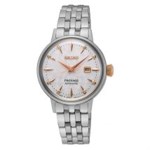 Montre Seiko Presage Cocktail Rose - Boîtier Blanc - Cadran Rose - Bracelet Argenté - Mécanisme en Automatique - Pour Femme - Histoire d'Or