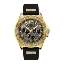 Montre Guess Frontier Noir - Boîtier Jaune - Cadran Noir - Bracelet Noir - Mécanisme en Quartz - Pour Homme - Histoire d'Or