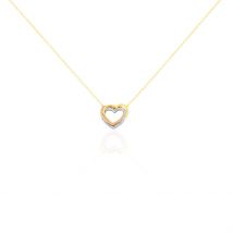 Collier Anthime Or Tricolore Oxydes De Zirconium - Pour Famille - Pierre en Oxyde de Zirconium de forme Coeur - Motif Cœur - Histoire d'Or