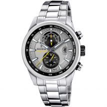 Montre Festina Timeless Chronograph Argenté - Boîtier Blanc - Cadran Argenté - Bracelet Argenté - Mécanisme en Quartz - Pour Homme - Histoire d'Or