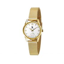Montre Lip Himalaya 29 Cœur Battant Blanc - Boîtier Jaune - Cadran Blanc - Bracelet Doré - Mécanisme en Quartz - Pour Femme - Histoire d'Or