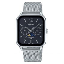 Montre Casio Collection Noir - Boîtier Blanc - Cadran Noir - Bracelet Argenté - Mécanisme en Quartz - Pour Homme - Histoire d'Or