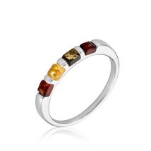 Bague Philo Argent Blanc Ambre - Pour Femme - Histoire d'Or