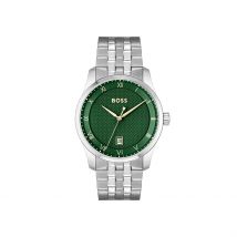 Montre Boss Principle Vert - Boîtier Blanc - Cadran Vert - Bracelet Argenté - Mécanisme en Quartz - Pour Homme - Histoire d'Or