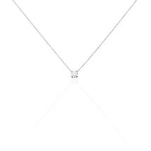 Collier Aphrodite Or Blanc Diamant - Pour Femme - Pierre en Diamant de forme Ronde - Histoire d'Or