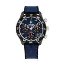 Montre Tommy Hilfiger Th85 Carbon Bleu - Boîtier Noir - Cadran Blanc - Bracelet Bleu - Mécanisme en Quartz - Pour Homme - Histoire d'Or
