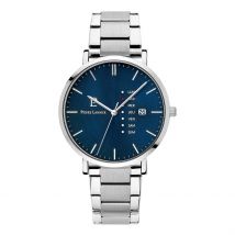 Montre Pierre Lannier Data Bleu - Boîtier Blanc - Cadran Blanc - Bracelet Argenté - Mécanisme en Quartz - Pour Homme - Histoire d'Or