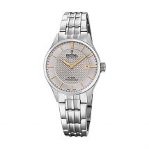 Montre Festina Swiss Made Gris - Boîtier Blanc - Cadran Gris - Bracelet Argenté - Mécanisme en Quartz - Pour Femme - Histoire d'Or