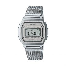 Montre Casio Collection Vintage Gris - Boîtier Argenté - Cadran Argenté - Bracelet Argenté - Mécanisme en Quartz - Pour Homme - Histoire d'Or