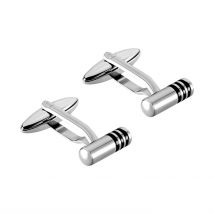 Boutons De Manchette Gaudens Acier Bicolore - Pour Homme - Histoire d'Or