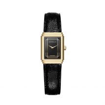 Montre Herbelin Art Deco Noir - Boîtier Jaune - Cadran Noir - Bracelet Noir - Mécanisme en Quartz - Pour Femme - Histoire d'Or