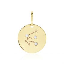 Pendentif Or Jaune Astraea Oxyde De Zirconium - Pour Femme - Pierre en Oxyde de Zirconium de forme Ronde - Motif Constellation - Histoire d'Or